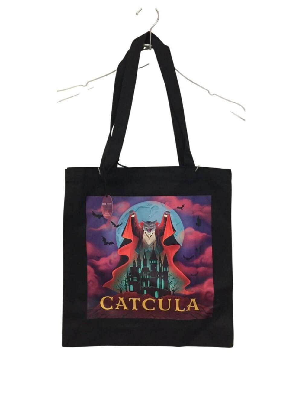 Paper Source CATCULA TOTE BAG Halloween Vampire Cat Bats Black